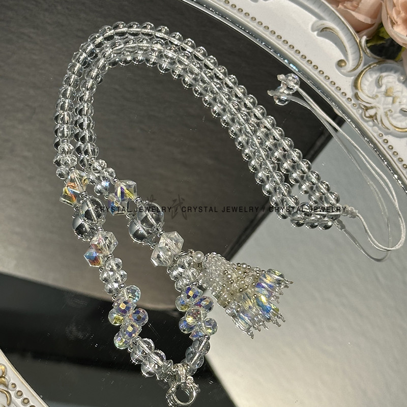 多款水晶珠珠蝴蝶结链条挂链 万能扣款百搭珠链水晶狐牌佛牌项链