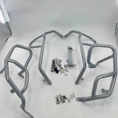 F750Gsf850Gs Upper and Lower: Motorcycle bumper - a-set-of-upper-and-lower-guardrail-exit-quality-painted-silver