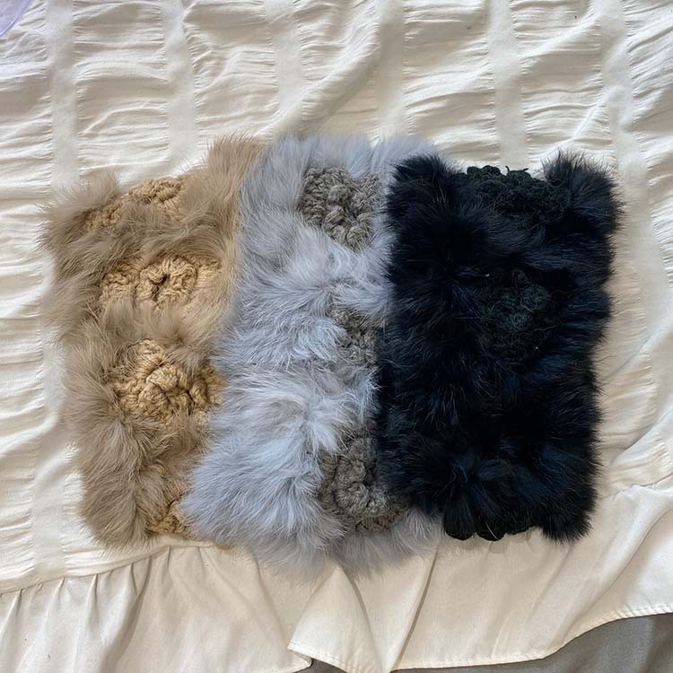 Cute Solid Color Rabbit Fur Hair Band6
