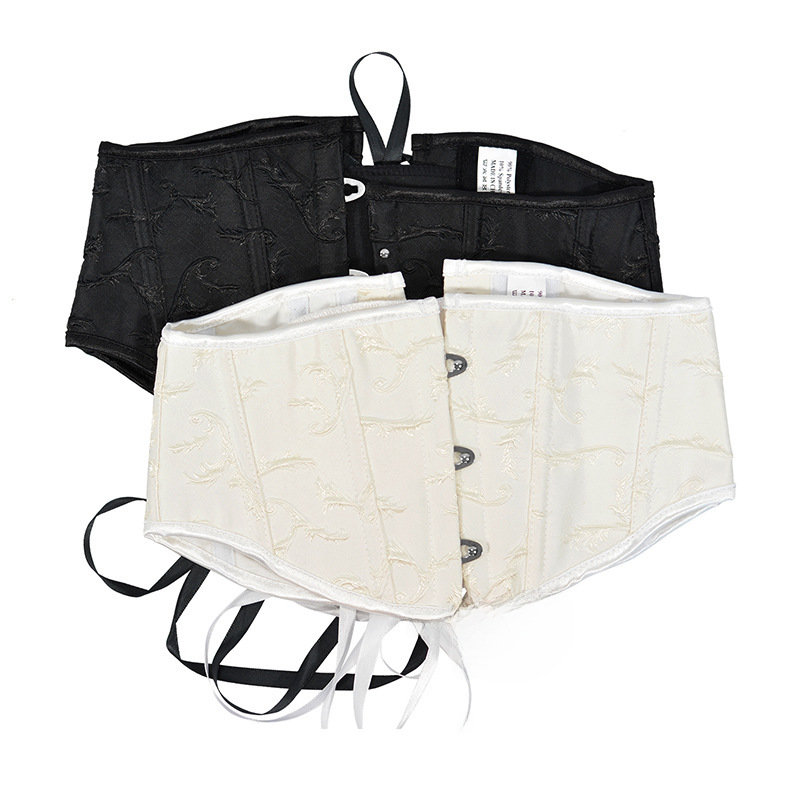 New autumn milky white relief jacquard short waist 16cm3 fish bone support waist seal Lolita waist seal
