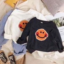 95棉春季新款韩版儿童男女童长袖T恤可爱笑脸小童宝宝95棉上衣