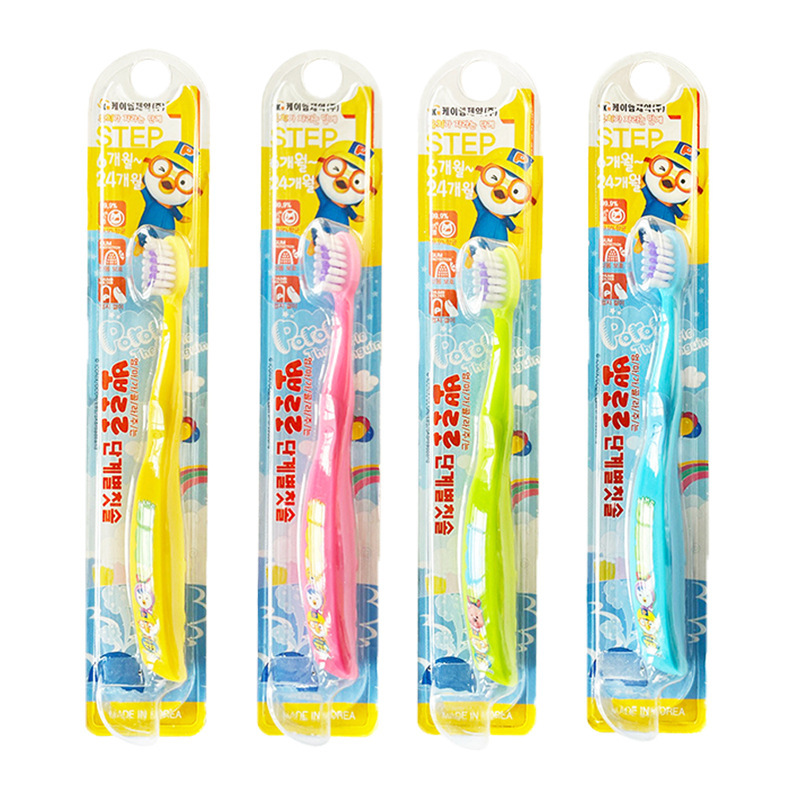 Korean Smiling Bolele Kidsren's Toothbrush Pororo Baby Soft Bristles Cleaning Toothbrush 6 Months 1 Section 2 Sections 3 Sections