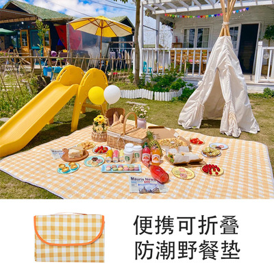 防潮垫春游野餐垫户外便携网红加厚野炊地垫防水郊游野餐布ins风
