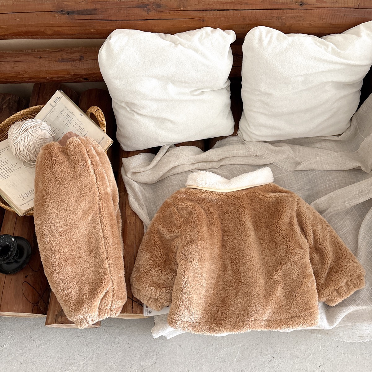 AMAZON BABYS CORAL FLEECE PAJAMAS BOY의면 패딩 두꺼운 홈 의류 겨울 소녀의 봉제 파자마 투피스 세트