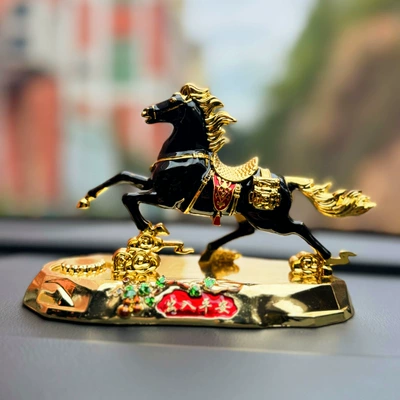 Aromatherapy Ornaments, Horse, Car ornaments - 14810-alloy-base-black-horse
