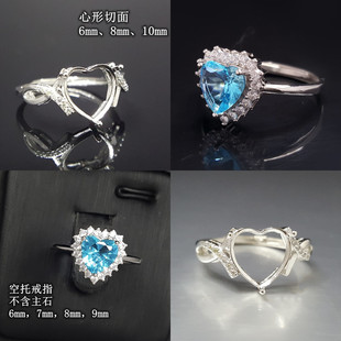 DIY�r�н�ָ���� S925�y�Ƕ�������п��挚ʯ6 7 8 9 10��荴���
