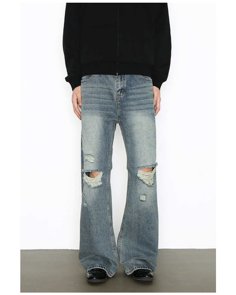 Vintage Washed Denim Jeans For Men Straight And Bootcut Fit_voghion.com