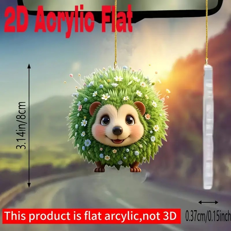 Nuevos productos transfronterizos de Navidad colgante de erizo acrílico decoración del árbol de Navidad decoración del hogar de Navidad
