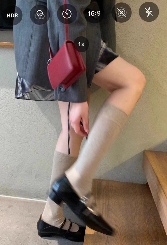 春秋季miu系堆堆袜子女日系灰色小腿袜学院风长筒袜简约百搭棉袜|undefined