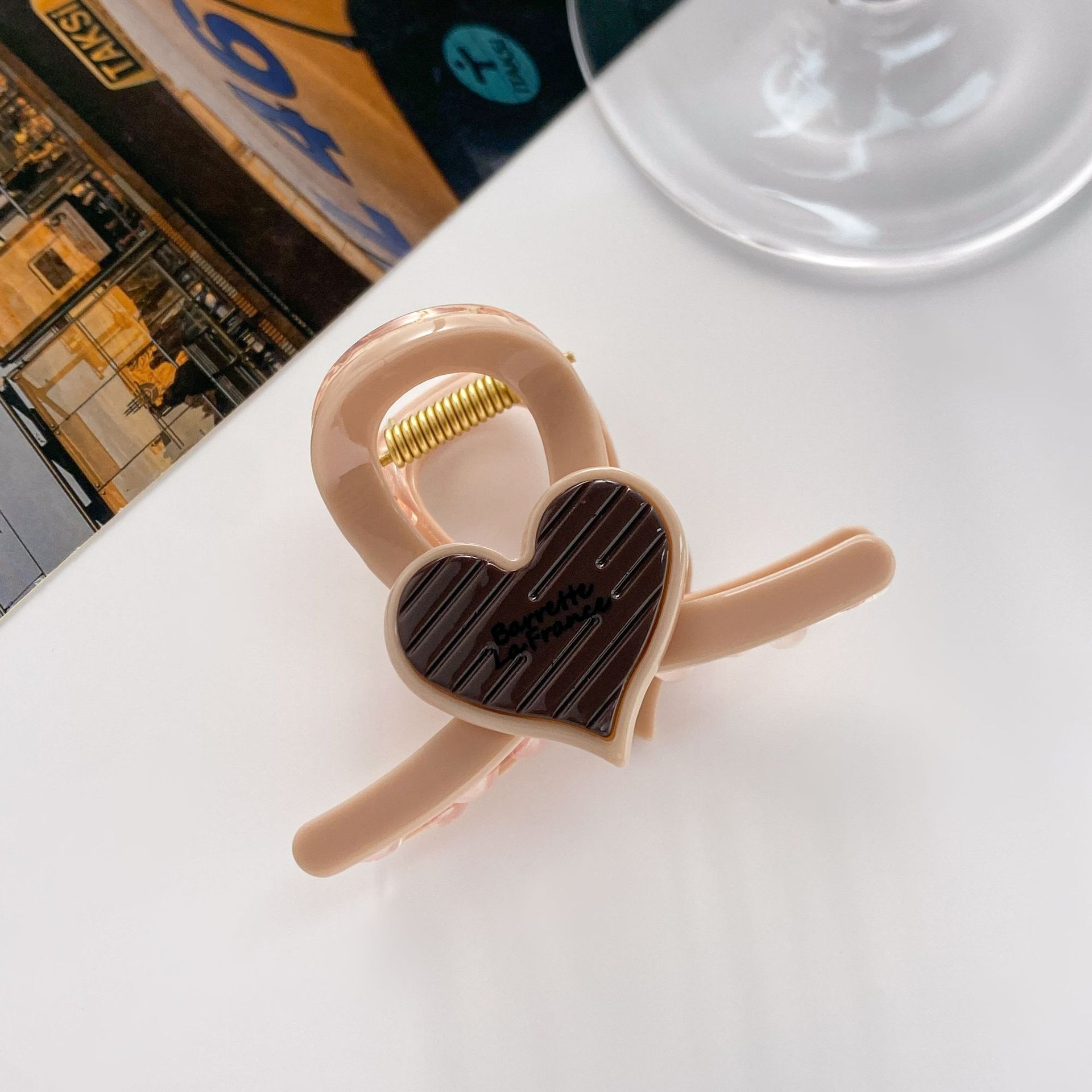 Neue liebe haar clip halb haar krawatte mode haarnadel kinder haar zubehör außenhandel heißer verkauf kopfschmuck kleine größe shark clip 7cm_voghion.com