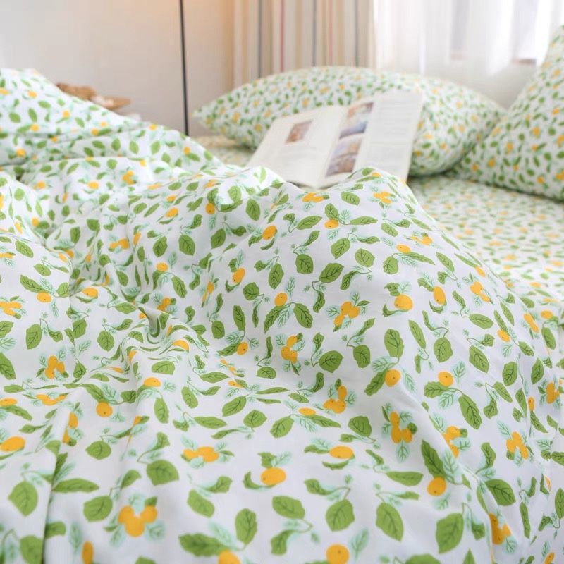 Bedding Set Cotton Bed Sheet Floral Single Piece Duvet Cover Twill Print Pillowcase Combination Can Be Selected Individually Factory Cross-Border Wholesale