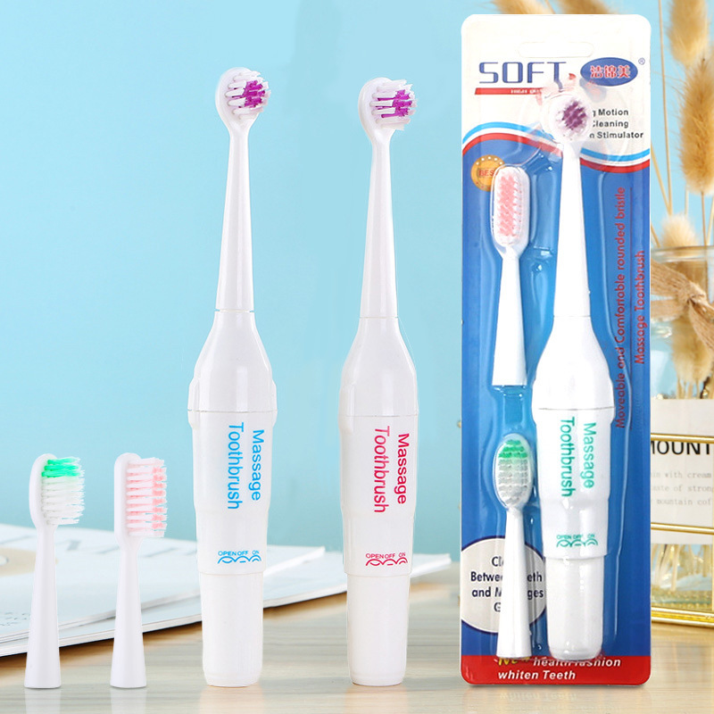 Creative Electric Toothbrush Replaceable Soft Hair Adult Toothbrush Children Whitening Dentifrice Adhesive Pack Three-Piece Set Wholesale
