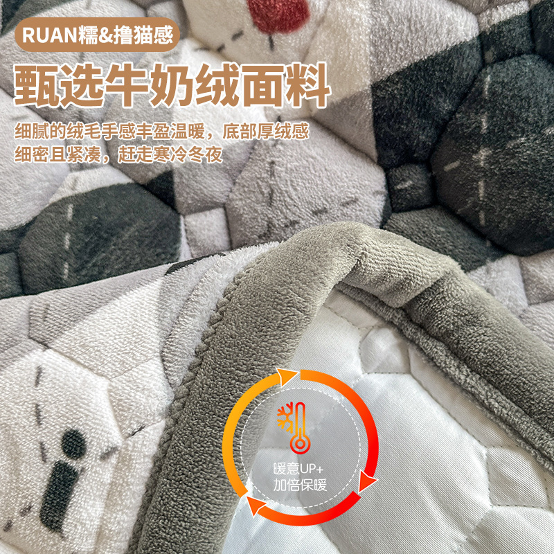 Leche de coral camas de terciopelo cojín de cama de invierno hogar camas de cama gruesas colchón de cama dormitorio de estudiantes una sola manta