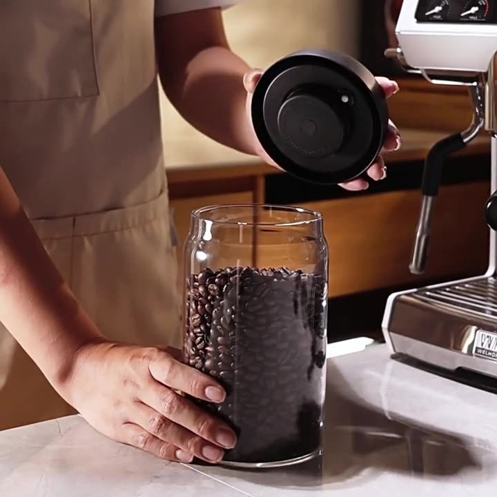 咖啡豆 茶叶密封罐防潮储物罐抽真空保鲜罐密封罐高硼硅玻璃家用