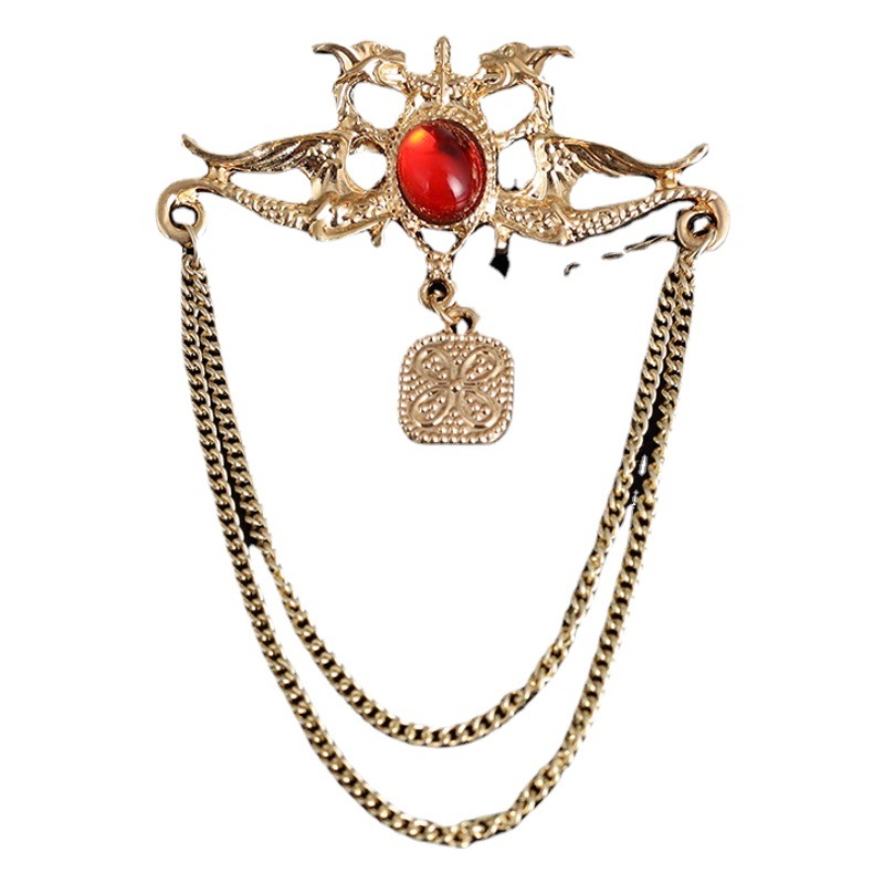 Traje personalizado de los hombres con la insignia borla guitarra instrumento musical cadena joyería broche bola giro broche Accesorios