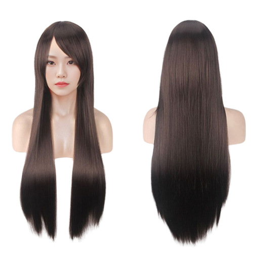 cosplay wig color anime European and American wig long hair style manufacturer wholesale head cover 80cm straight hair