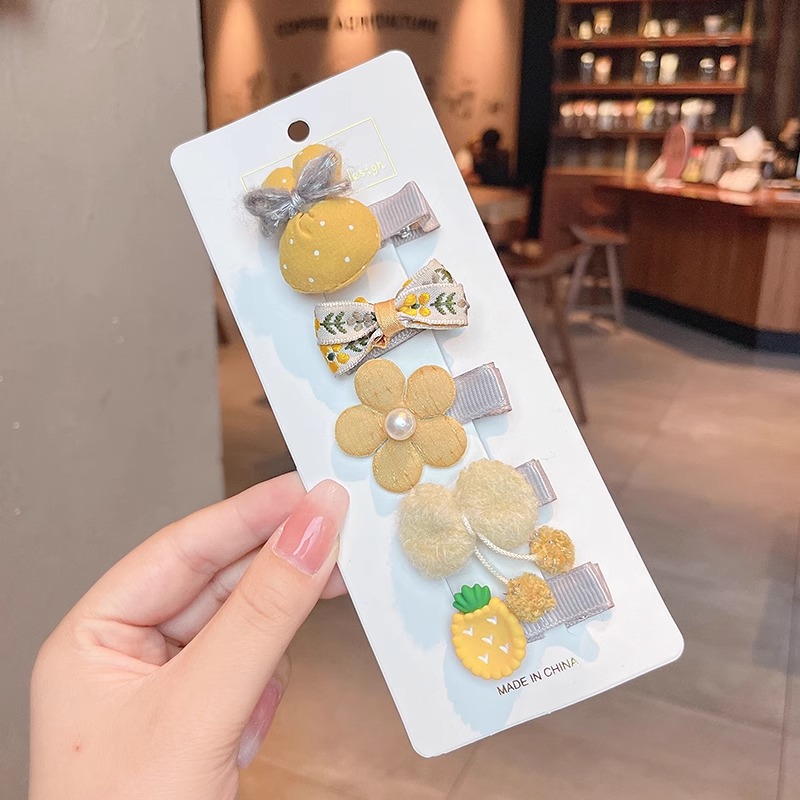 Caricatura encantadora pinza de pelo japonesa mujer lateral roto cabello de una palabra pinza de cabello para niños pequeños pinza de cabello de boca de pato