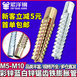 锯齿铁膨胀管金属膨胀管螺丝水泥墙空心砖壁虎彭胀胀塞M5M6M8M10
