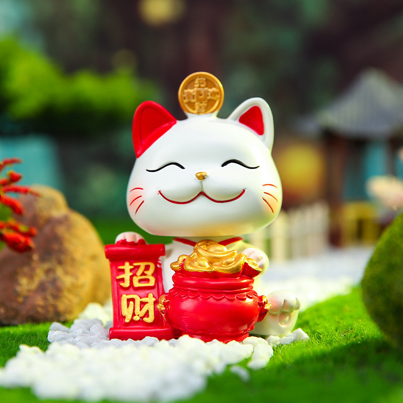 客厅玄关装饰品财源广进招財猫卡通桌面摆件节日礼物送朋友批发|undefined