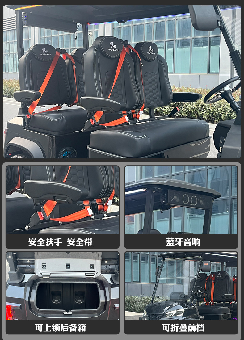 New model, two-seater golf cart powered by a lithium battery, off-road version, heavy-duty electric farm vehicle with hydraulic dump function