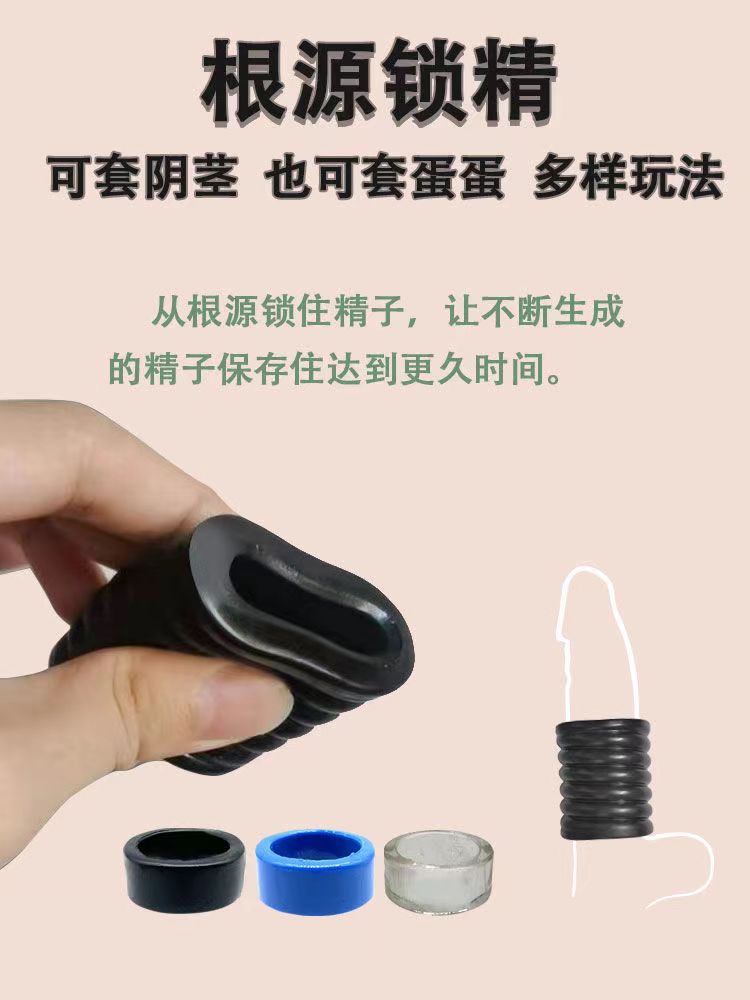 Scrotal Restraint Ring Set, TPE Testicle Locking Pendant, Anti-Slip Delay Ring, 3-Pack — detail image 3