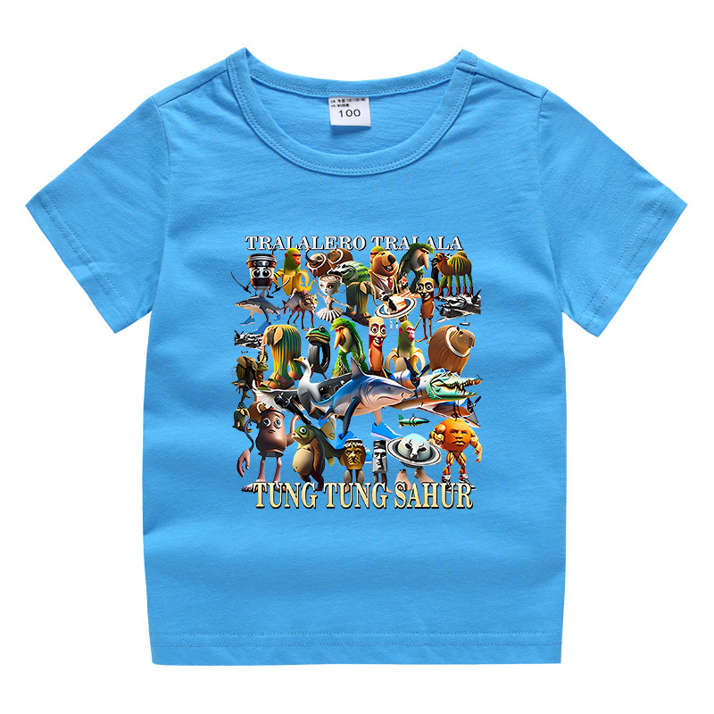 夏男の子服娘ラウンドネック Tシャツホットパンツ韓国風カジュアル半袖ボトムシャツスポーツ学生ショーツスーツ|undefined