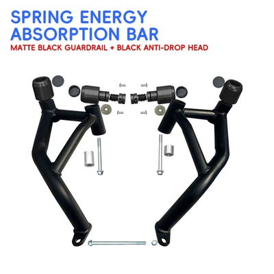 Motorcycle bumper bars, anti-fall bumpers, zx4rr spring - matte-black-energy-absorbing-bars-4-black-anti-fall-aluminum-tips