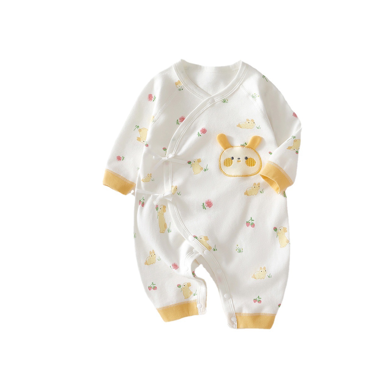 Ropa de bebé de algodón puro para primavera y otoño, pelele para recién nacido sin costuras, ropa estilo monje para bebé recién nacido, conjunto versátil para otoño