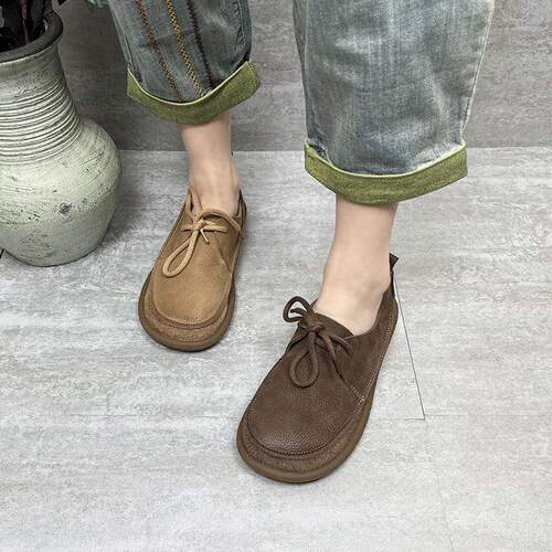 Spring and summer new new single-layer shoes for women, artistic casual, retro national style, low-heeled, flat round head new shoes