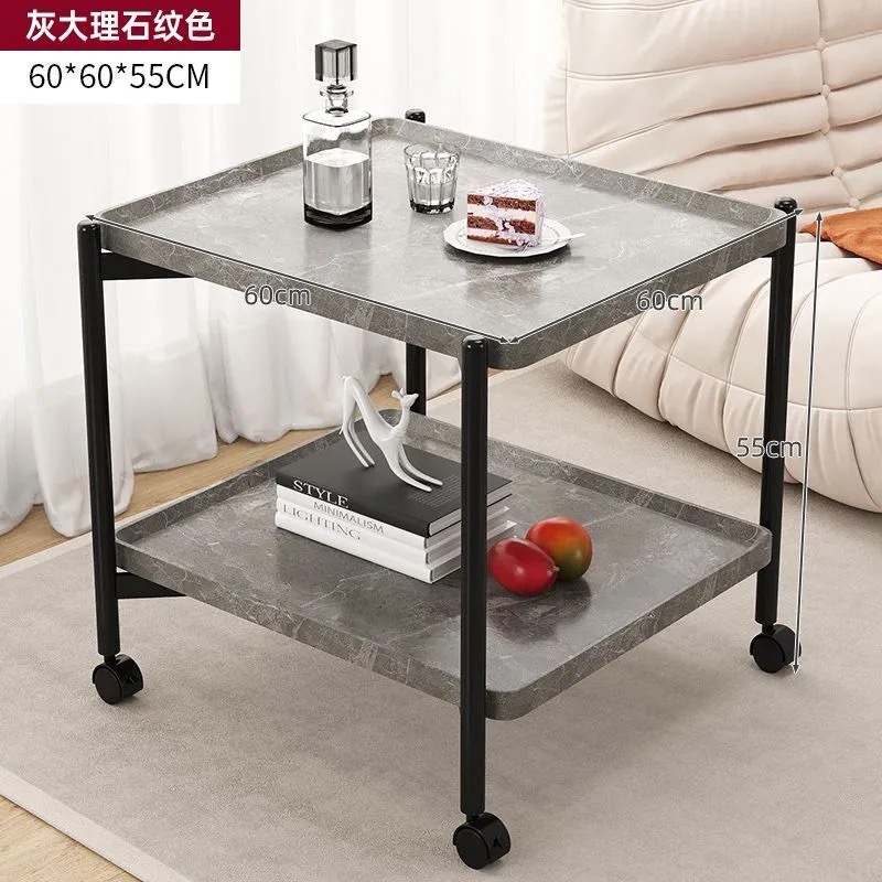 바퀴가 달린 2겹 사각형 회색 패턴 색상 60*60*55
