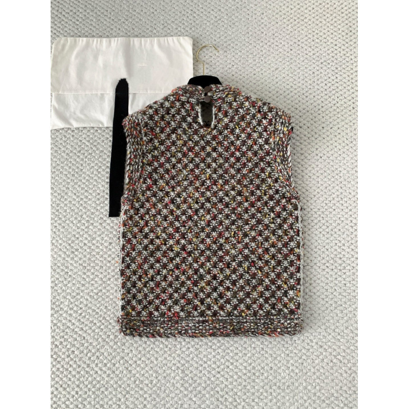 Shenzhen Nanyou Correct High Version Lp Home 25 Early Autumn New Simple Tweed Round Neck Knitted Cardigan Long Sleeves