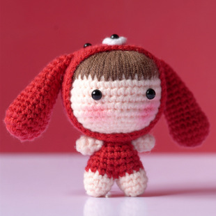 Красный плетеный крючок для вязания, набор материалов, оригинальный дизайнерский брелок ручной работы, «сделай сам», сумка для подружек, подарок на день рождения