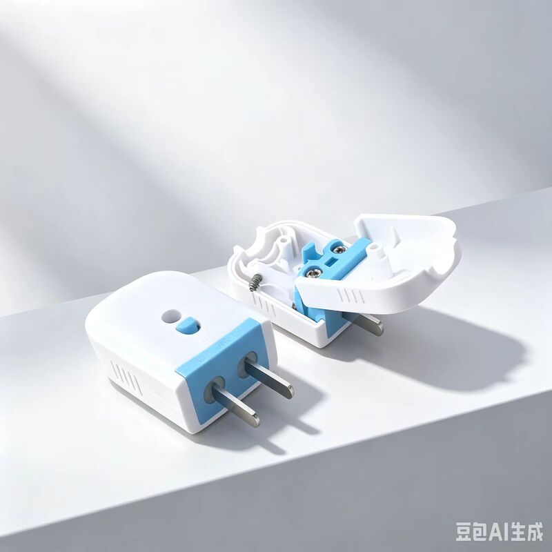 Simple wiring plug copper pin power wiring plug flip pull wiring plug blue and white two-pole plug