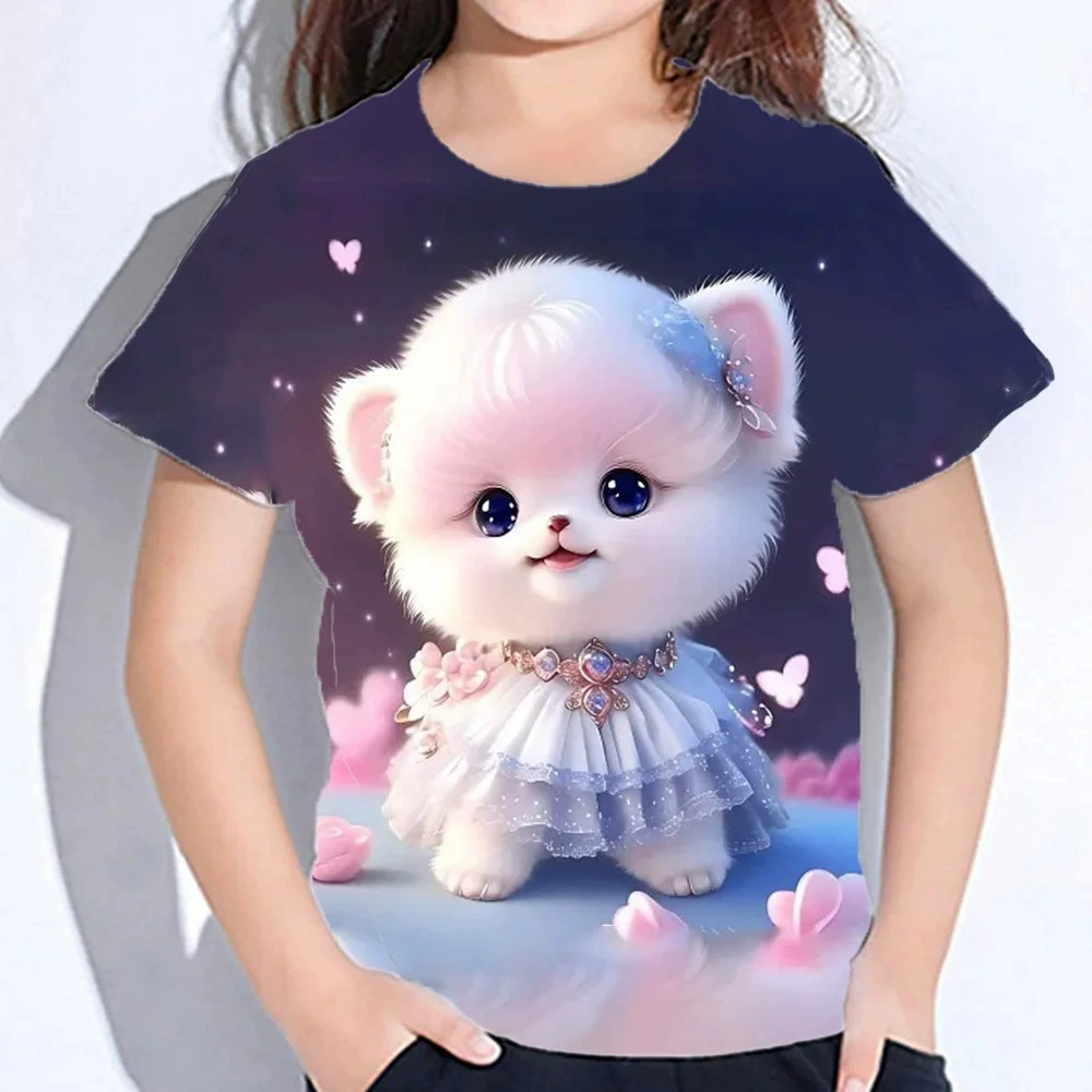 2024 новый стиль внешняя торговля кросс-бордер детская одежда милый Kawaii садовый кот принт девочки без рукавов топы