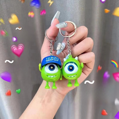 Big-eyed keychain talking plush confession tool sound and light pendant big-eyed monster keychain 