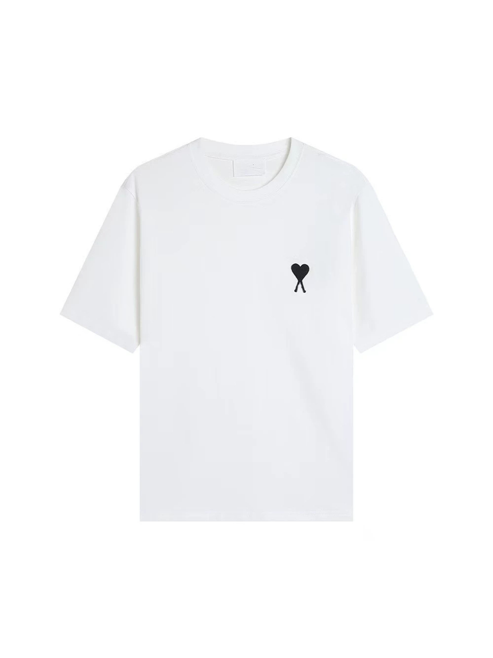 AMI ürək tikməli pambıq futbolka, unisex