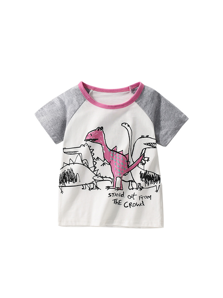 Malwee niños de manga corta verano nuevo estilo europeo y americano camiseta de cuello redondo impresa camiseta de aire extranjero ropa infantil