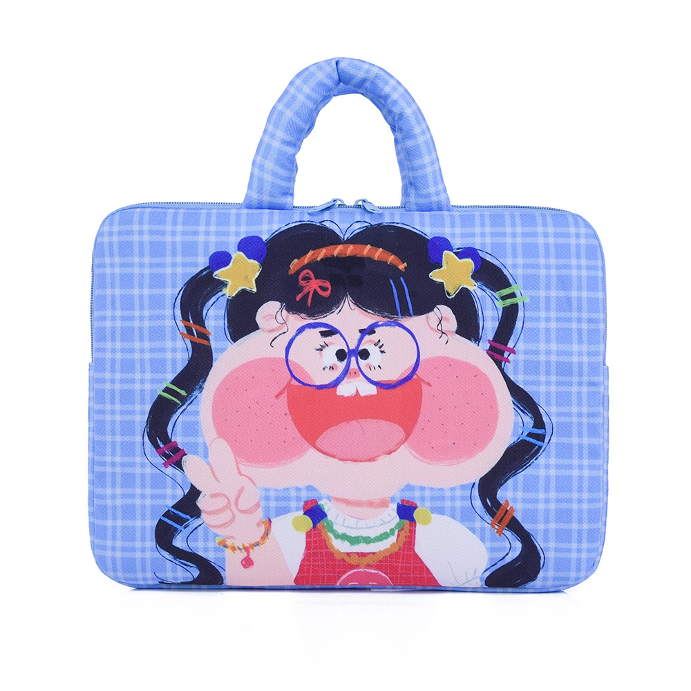 블루 체크 무늬 L사이즈( 14inch )