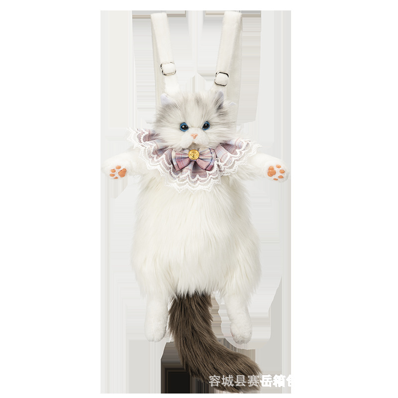 かわいいリアルな布製の猫のぬいぐるみ、甘いバッグ、卸売、越境、新作スカーフ、子猫のぬいぐるみ、ショルダーバッグ|undefined