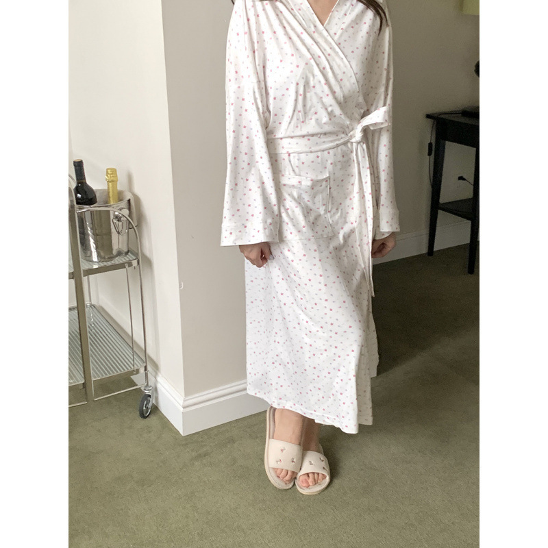 Real Shot of 2025 Autum Starry Brushed Cotton Japanese Nightgown, Lazy Home Wear Bathrobe, Foreign Trade Wholesale