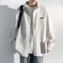 长袖男生宽松字母衬衣