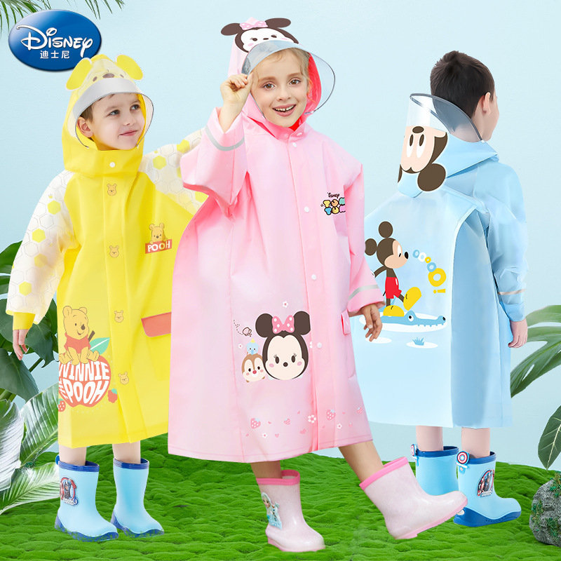 Disney Children's Raincoat Boys and Girls Children's Full Body Waterproof Baby Baby Students Hidden Buckle Large Hat Brim Poncho Disney Children's Raincoat Boys and Girls Children's Full Body Waterproof Baby Baby Students Hidden Buckle Large Hat Brim Poncho