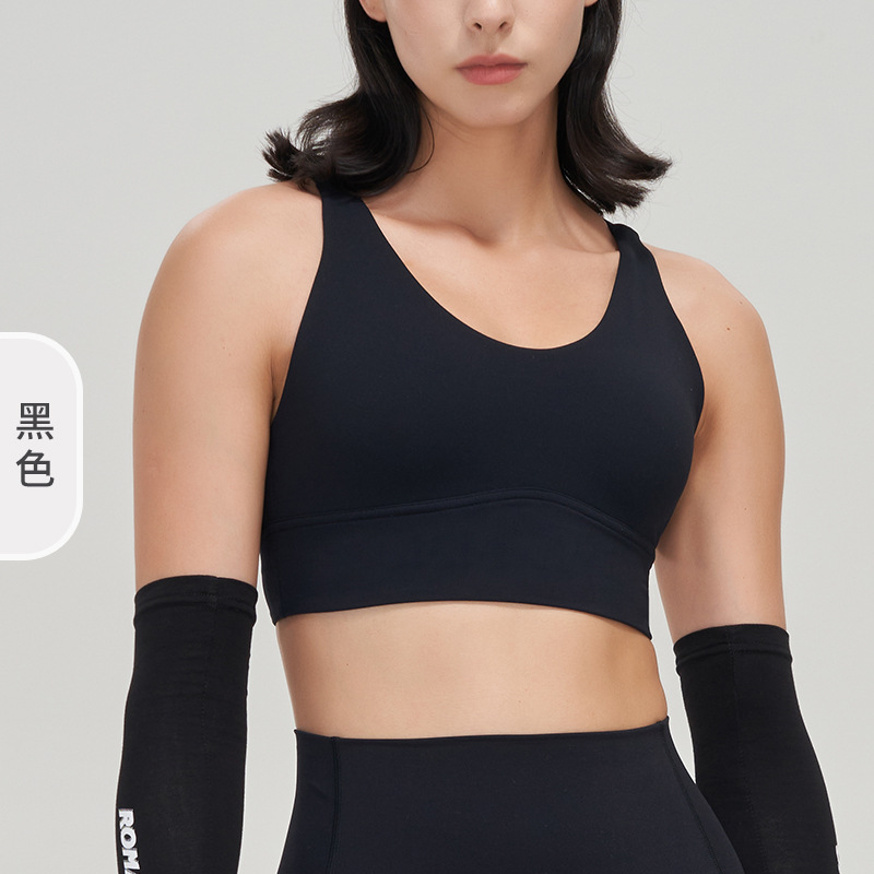 Lycra ropa interior deportiva a prueba de golpes medio de alta resistencia espalda cruzada deportes Chaleco con almohadilla en el pecho sujetador de yoga femenino