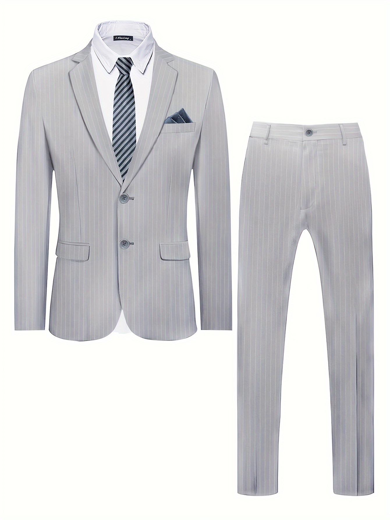Traje de hombre, una sola fila de dos botones, vestido de cuello plano, vestido de novio y mejorrino, traje de trabajo profesional.