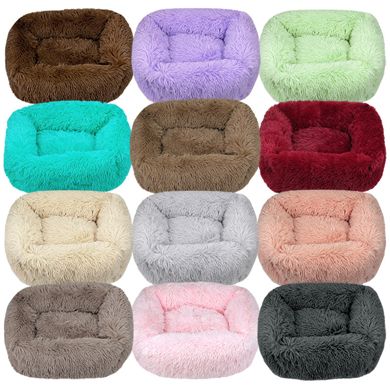 Cama de perros de peludo largo, jaula de perros de peluche, jaula de perros de peluche, cama de perros, artículos de mascotas, jaula de perros pequeños, suave