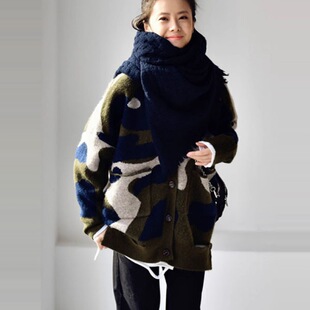 In stock Japanese style 2023 autumn and winter niche lazy style loose sweater knitted coat