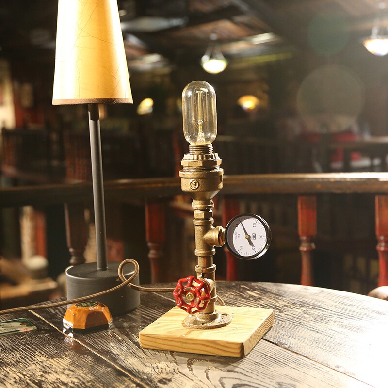 Industrial Decorative Table Lamp Pipe Lamp Retro Lamp Bar Cafe Study Decorative Table Lamp American Style