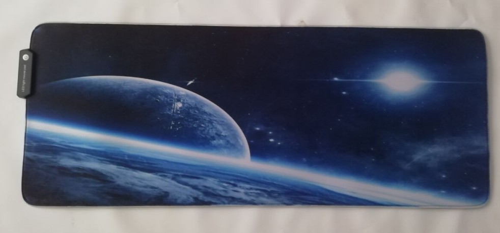 Mengtian gran LED luminoso teclado pad RGB ratón negro borde bloqueo juego espesado colorido Luz