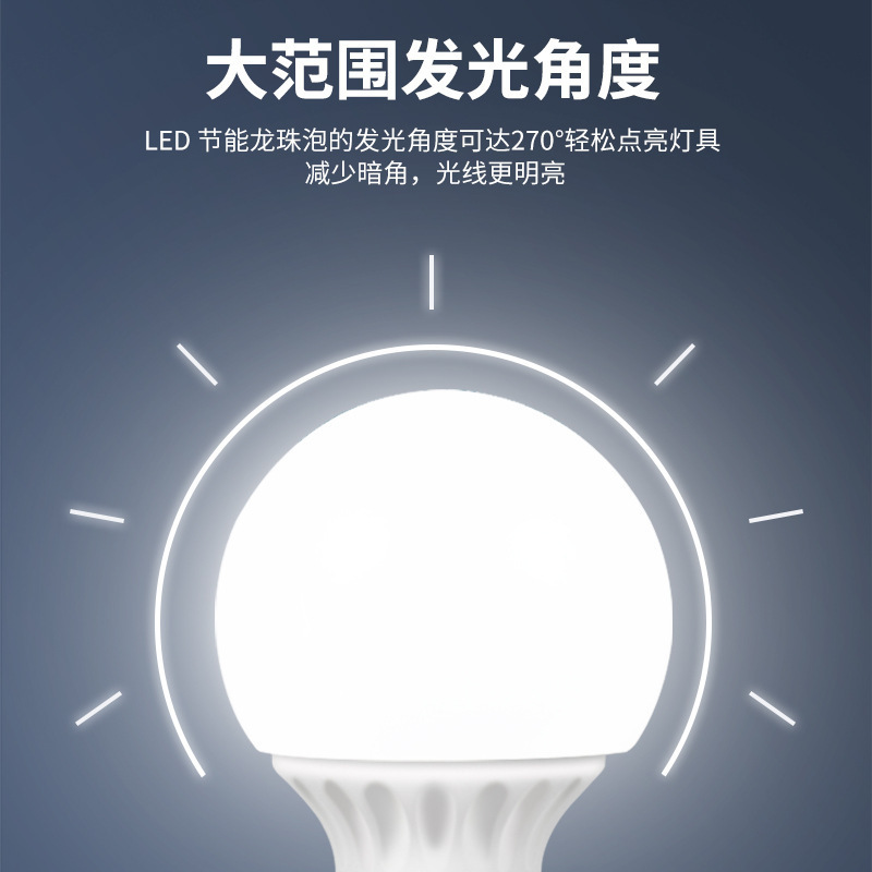 LED bola de dragón bombilla e27 tornillo lámpara doméstica de ahorro de energía fuente de luz de reemplazo de luz caliente tricolor dimmer frontal bombilla redonda