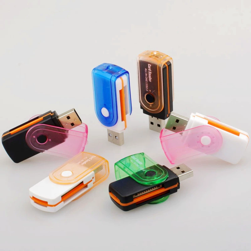 Rotating card reader Multifunctional SD/TF/MMC/M2 quad -in -one high -speed card reader computer mobile phone accessories